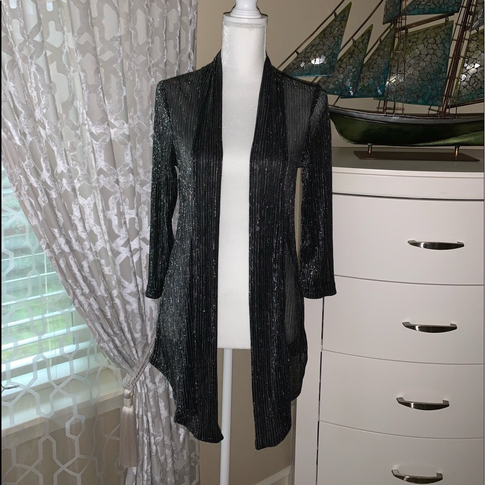 Connected apparel sheer light sparkling blazer